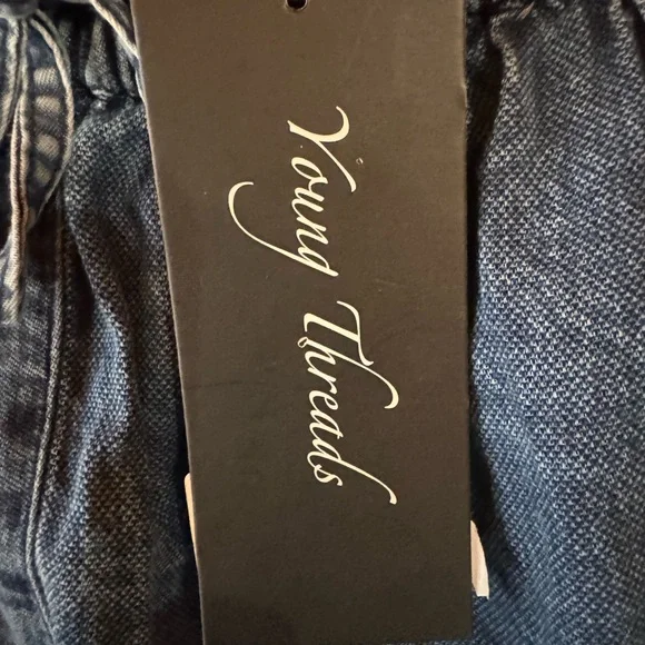 Young Threads Vintage Boho Patchwork and Denim Ruffled Midi Skirt Size 1X NWT - Picture 6 of 6